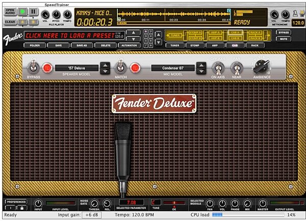 open zoom image for IK Multimedia AmpliTube Fender Amplifier and FX Modeling Software (Mac and Windows), Screenshot - Fender Deluxe