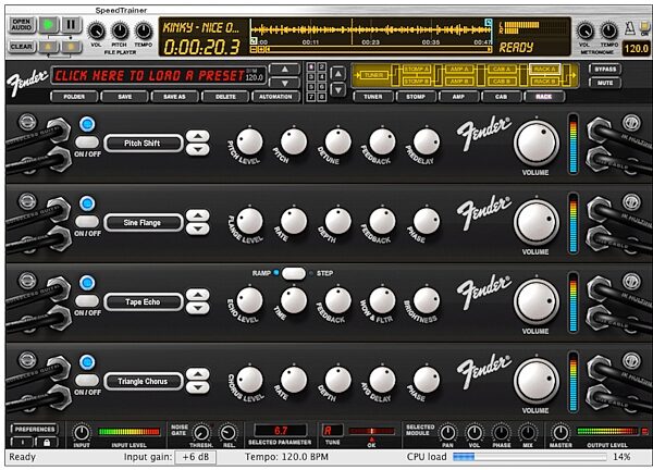 open zoom image for IK Multimedia AmpliTube Fender Amplifier and FX Modeling Software (Mac and Windows), Screenshot - Rack Effects