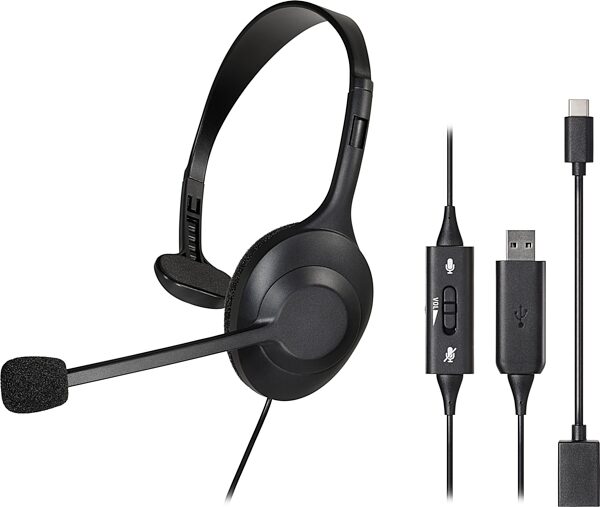 open zoom image for Audio-Technica ATH-101USB Single-Sided USB Headset, New, Action Position Front