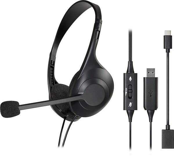 open zoom image for Audio-Technica ATH-102USB Stereo USB Headset, New, Action Position Front