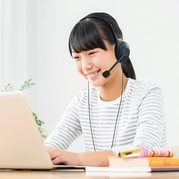 open zoom image for Audio-Technica ATH-102USB Stereo USB Headset, New, Action Position Front