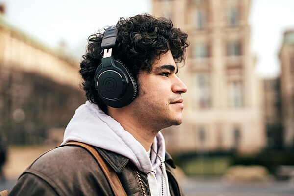 open zoom image for Audio-Technica ATH-M20xBT Wireless Over-Ear Headphones, Black, Open Box (Very Good), Action Position Front