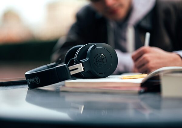 open zoom image for Audio-Technica ATH-M20xBT Wireless Over-Ear Headphones, Black, Open Box (Very Good), Action Position Front