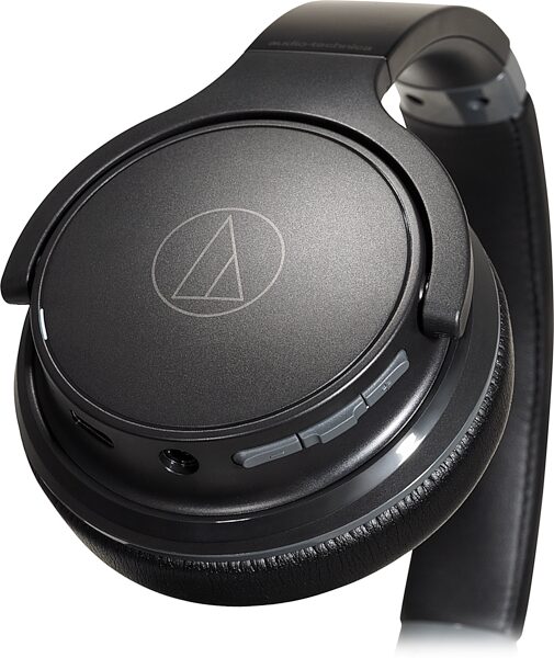 open zoom image for Audio-Technica ATH-S220BT Wireless On-Ear Headphones, Black, ATH-S220BTBK, Open Box (Very Good), Action Position Front