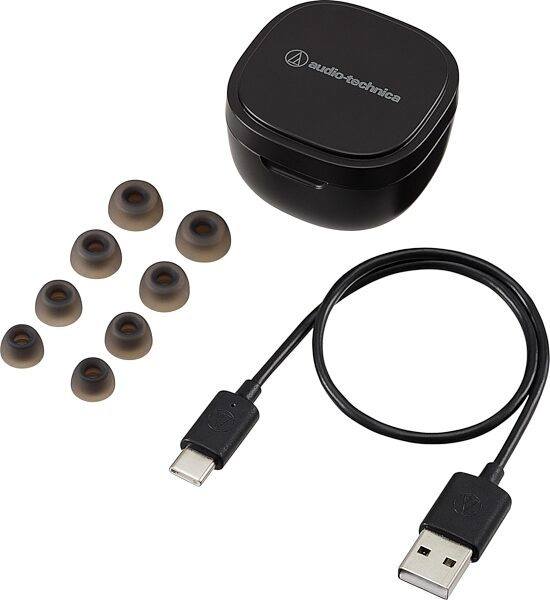 open zoom image for Audio-Technica ATH-SQ1TW Wireless In Ear Headphones, Action Position Front