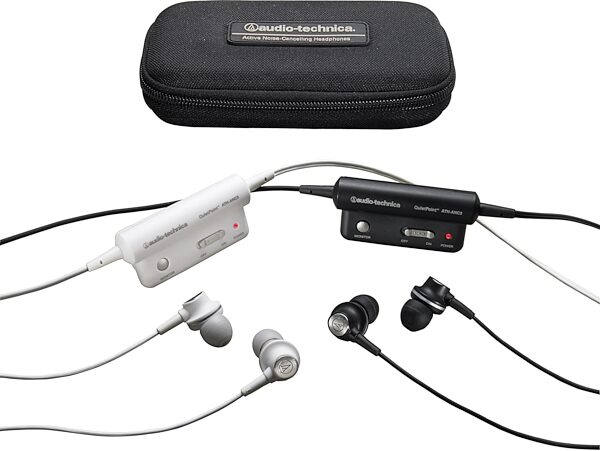 open zoom image for Audio-Technica ATH-ANC3 QuietPoint Noise-Cancelling Earphones, Black and White
