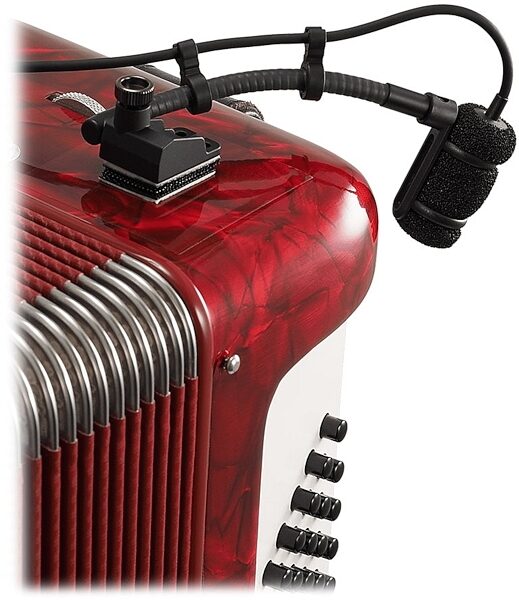 open zoom image for Audio-Technica ATM350S Cardioid Condenser Instrument Microphone with Surface Mounting System, With 5" Gooseneck, Open Box (Like New), In Use