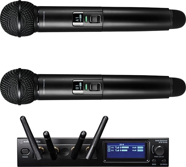 open zoom image for Audio-Technica ATW-1422 System 20 PRO Dual Wireless Handheld Microphone System, New, Action Position Back