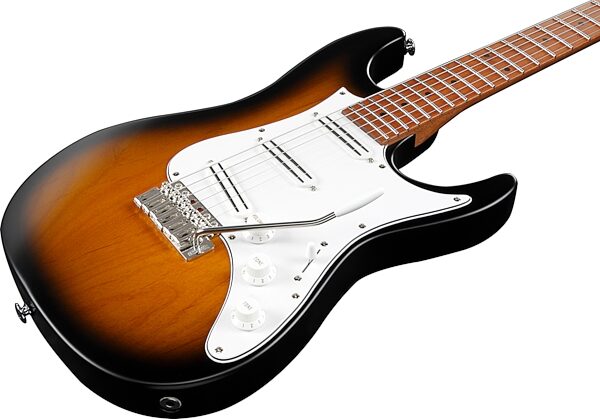 open zoom image for Ibanez Andy Timmons ATZ100 Electric Guitar (with Case), Sunburst Flat, Open Box (Very Good), Action Position Back