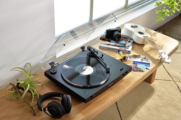 open zoom image for Audio-Technica AT-LP3XBT Belt-Drive Turntable with Bluetooth, Black, AT-LP3XBT-BK, Open Box (Very Good), Action Position Back
