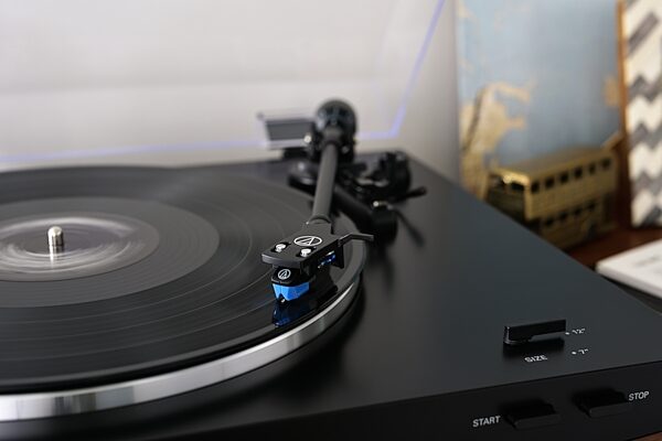 open zoom image for Audio-Technica AT-LP3XBT Belt-Drive Turntable with Bluetooth, Black, AT-LP3XBT-BK, Open Box (Very Good), Action Position Back