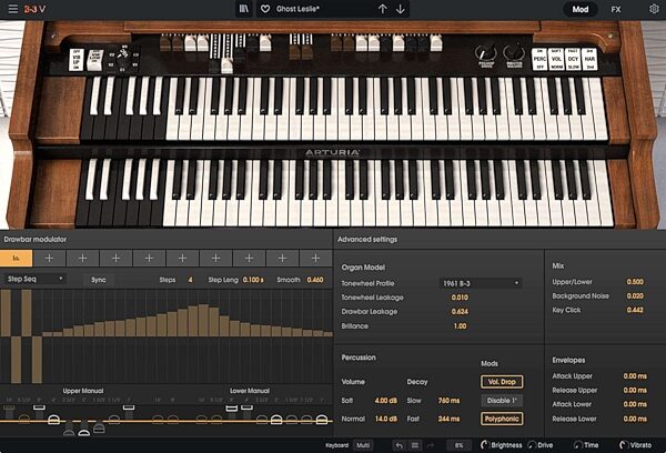 open zoom image for Arturia B-3 V Software Instrument, Digital Download, Action Position Back