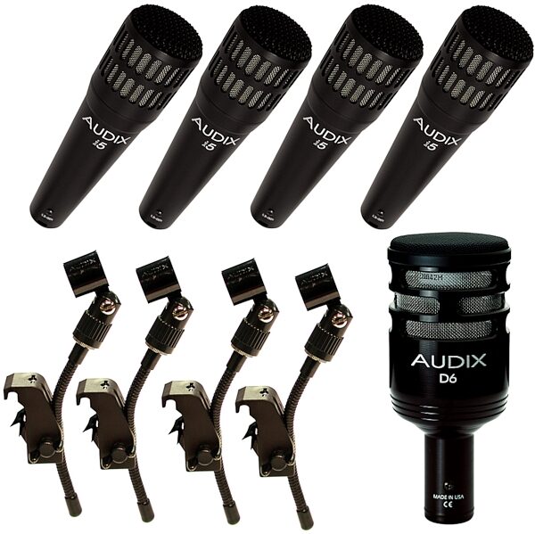 open zoom image for Audix DR456 Drum Microphone Combo Pack (4xi5, 1xD6, 4xDVice), Main