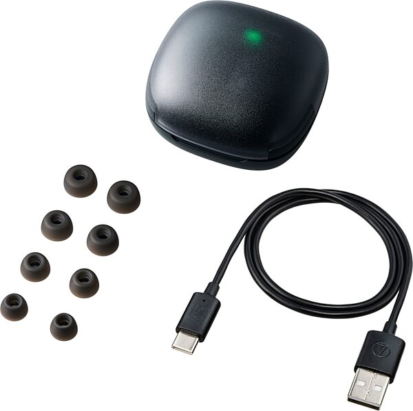 open zoom image for Audio-Technica ATH-CKS50TW2 Wireless Earbuds, Black, Action Position Back