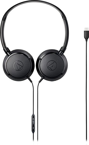 open zoom image for Audio-Technica ATH-S120C USB-C On-Ear Headphones, Black, ATH-S120C-BK, Open Box (Like New), Action Position Back