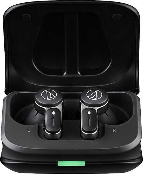 open zoom image for Audio-Technica ATH-TWX7 Wireless Earbuds, Ash Black, Action Position Back