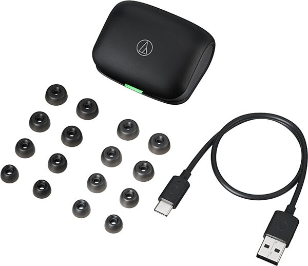 open zoom image for Audio-Technica ATH-TWX7 Wireless Earbuds, Ash Black, Action Position Back