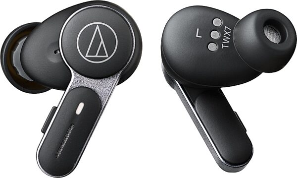 open zoom image for Audio-Technica ATH-TWX7 Wireless Earbuds, Ash Black, Action Position Back