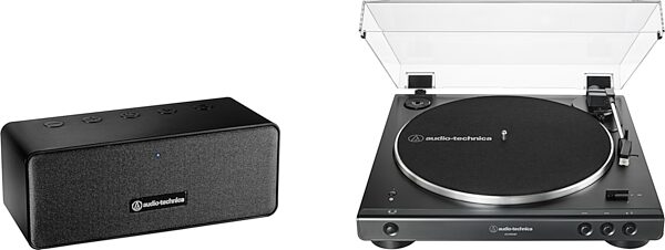 open zoom image for Audio-Technica AT-LP60XBT-BDL65X Automatic Wireless Belt-Drive Turntable and Speaker Bundle, Black, Open Box (Like New), Main