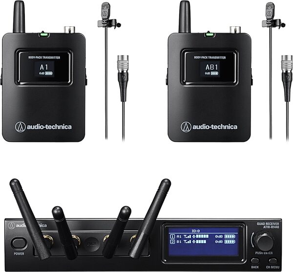 open zoom image for Audio-Technica ATW-1421/L System 20 PRO Dual Lavalier Microphone System, New, Action Position Back