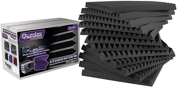 open zoom image for Auralex 2" Studiofoam Wedges SmartPak (12-Pack), Charcoal Gray