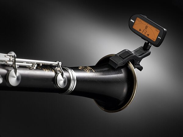 open zoom image for Korg AW2 Clip-On Chromatic Tuner, In Use - Clarinet