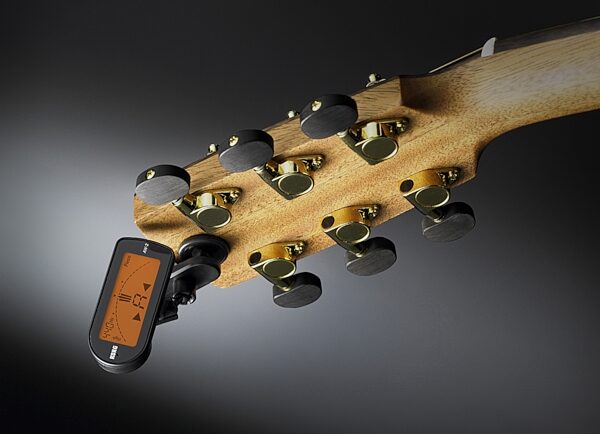 open zoom image for Korg AW2G Clip-On Guitar Tuner, In Use - Guitar 2