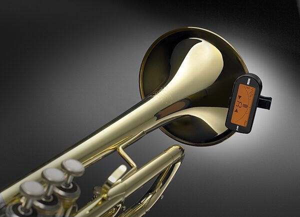 open zoom image for Korg AW2 Clip-On Chromatic Tuner, In Use - Trumpet