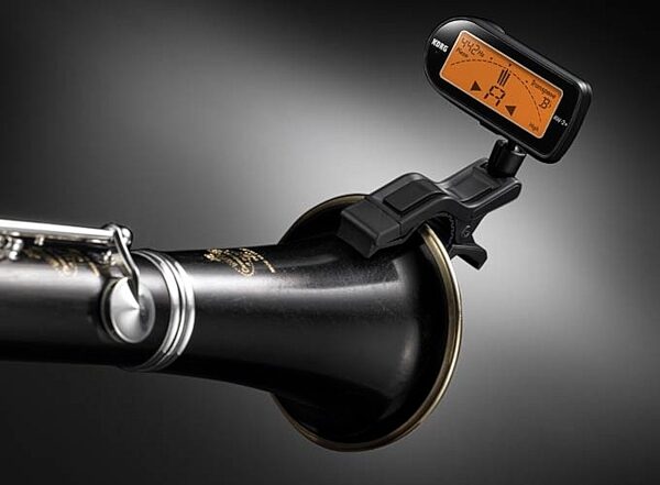 open zoom image for Korg AW-2PLUS Clip-On Orchestral Tuner, In Use with Clarinet