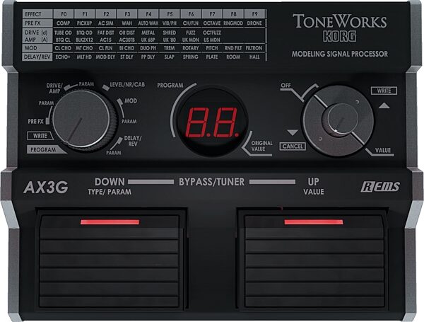 open zoom image for Korg AX3G Guitar Amp Modeling Pedal, Top