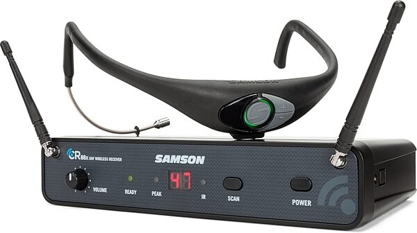 open zoom image for Samson AirLine 88x AH8 Wireless Fitness Headset Microphone System, Band D, Open Box (Very Good), Action Position Front