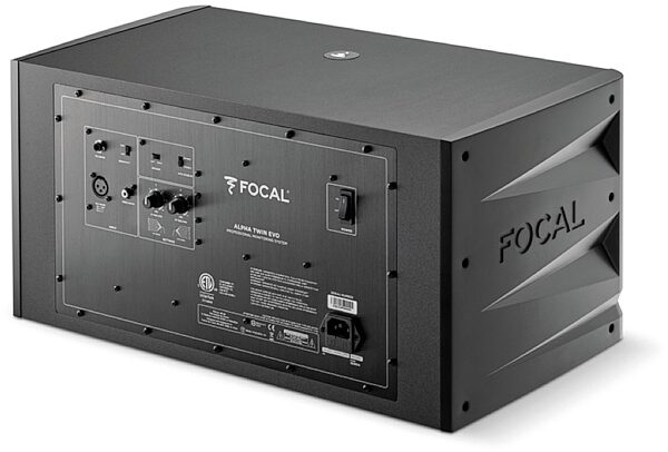 open zoom image for Focal Alpha Twin EVO Powered Studio Monitor, Black, Dual 6.5 inch, Rear Angle