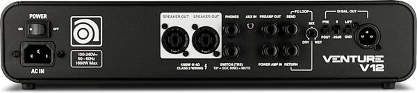 open zoom image for Ampeg Venture V12 Bass Guitar Amplifier Head (1200 Watts), New, Action Position Back
