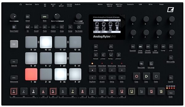 open zoom image for Elektron Analog Rytm MKII Drum Machine, Black, Main