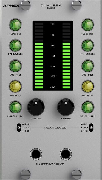 open zoom image for Aphex DUAL RPA 500 Dual Microphone Preamplifier, Main