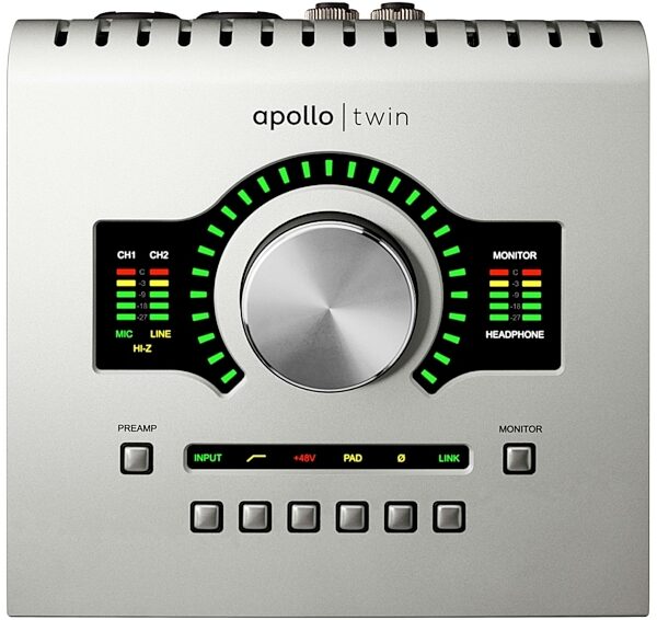 open zoom image for Universal Audio Apollo Twin Duo Thunderbolt Audio Interface (Mac), Top