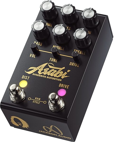 open zoom image for Jackson Audio Mateus Asato Signature Asabi Overdrive Distortion Pedal, New, Angled Front