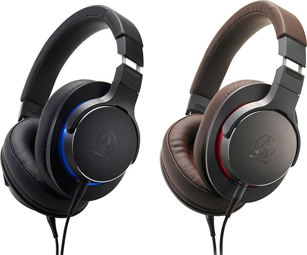 open zoom image for Audio-Technica ATH-MSR7b Over-Ear High-Resolution Headphones, Gunmetal/Brown, Open Box (Like New), Action Position Back