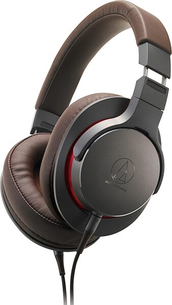 open zoom image for Audio-Technica ATH-MSR7b Over-Ear High-Resolution Headphones, Gunmetal/Brown, Open Box (Like New), Action Position Back