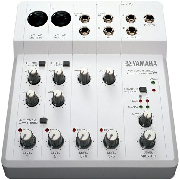 open zoom image for Yamaha Audiogram6 USB Audio Interface (Mac and Windows), Front