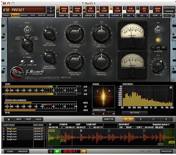 open zoom image for IK Multimedia T-RackS 3 Mixing and Mastering Plug-in Suite (Macintosh and Windows), Screenshot - Main New Compressor