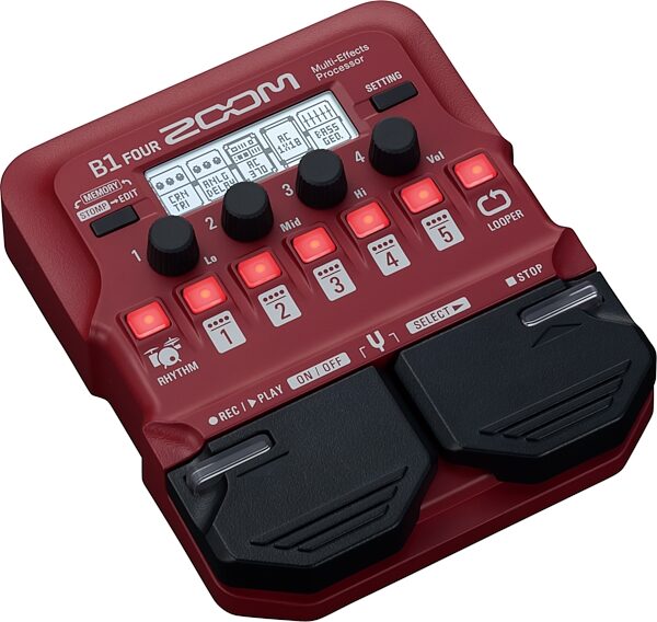 open zoom image for Zoom B1 FOUR Multi-Effects Bass Guitar Pedal, Open Box (Like New), Action Position Side