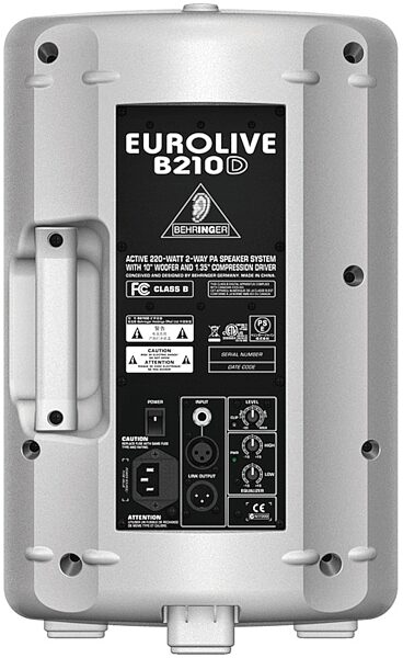 open zoom image for Behringer B210D Eurolive Active PA Speaker (200 Watts, 1x10"), White - Rear