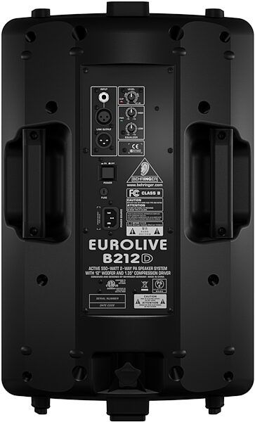 open zoom image for Behringer B212D Powered Speaker (550 Watts, 1x12"), Black - Rear