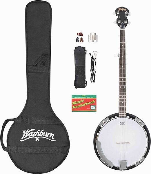 open zoom image for Washburn B8 Banjo Pak Beginner Package, New, View