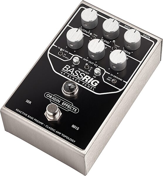 open zoom image for Origin Effects BassRIG '64 Black Panel Preamp and Overdrive Pedal, Black Panel, Open Box (Like New), Action Position Back