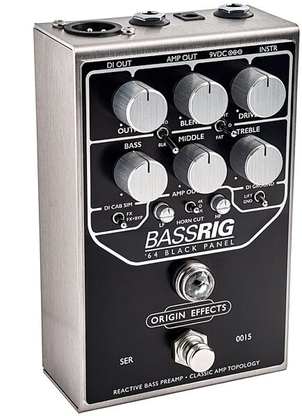 open zoom image for Origin Effects BassRIG '64 Black Panel Preamp and Overdrive Pedal, Black Panel, Open Box (Like New), view