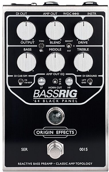 open zoom image for Origin Effects BassRIG '64 Black Panel Preamp and Overdrive Pedal, Black Panel, Open Box (Like New), main