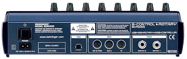 open zoom image for Behringer BCR2000 MIDI Controller with Rotary Knobs, Rear