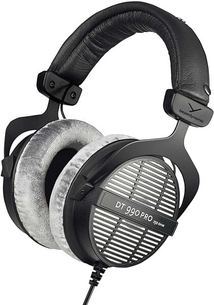 open zoom image for Beyerdynamic DT 990 PRO 250-Ohm Open-Back Headphones, Original Black with Gray Earpads, includes 3-meter coiled cable, Main